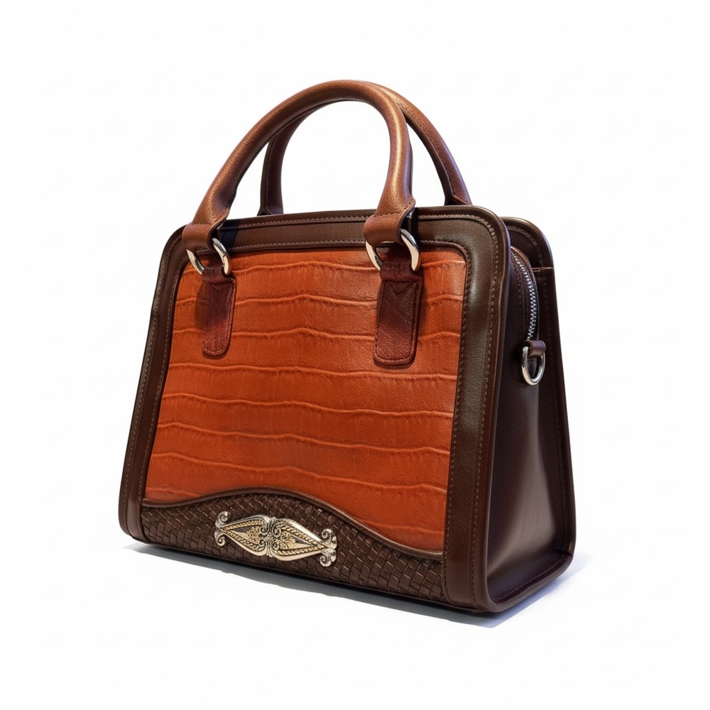 Elegant Brown Leather Handbag